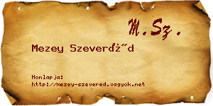 Mezey Szeveréd névjegykártya